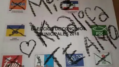 El amor, hasta en las papeletas electorales se manifiesta. Imagen tomada del twitter de redes sociales.
