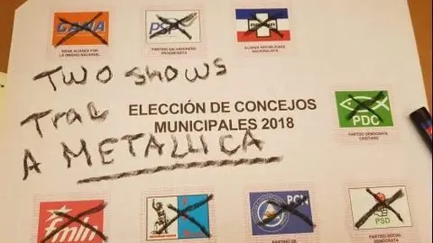 Voto nulo en donde solicitan que una promotora de conciertos traiga a la conocida banda de rock.