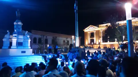 En redes sociales la comuna informó que se tenía registrada una gran cantidad de personas en esta plaza.