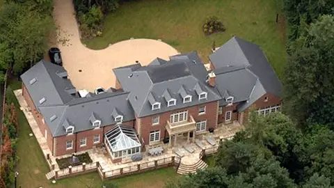 Vista aérea de la nueva casa de Cristiano Ronaldo en Turín, Italia.