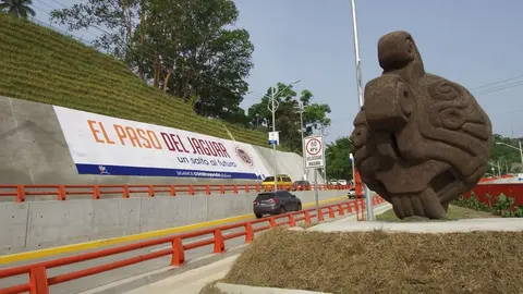 "El Paso del Jaguar" será la bienvenida de los que llegan a la ciudad desde el Aeropuerto Monseñor Romero. Foto: Casa Presidencial
