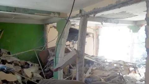 Las habitaciones de las viviendas que se encontraban cercanas quedaron totalmente destruidas.