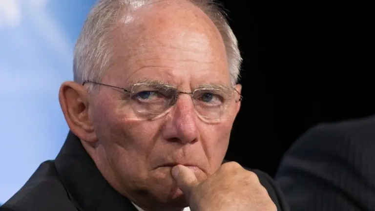 <p>El ministro alemán de Finanzas, Wolfgang Schaeuble, el 14 de abril de 2016 en Washington DC</p>