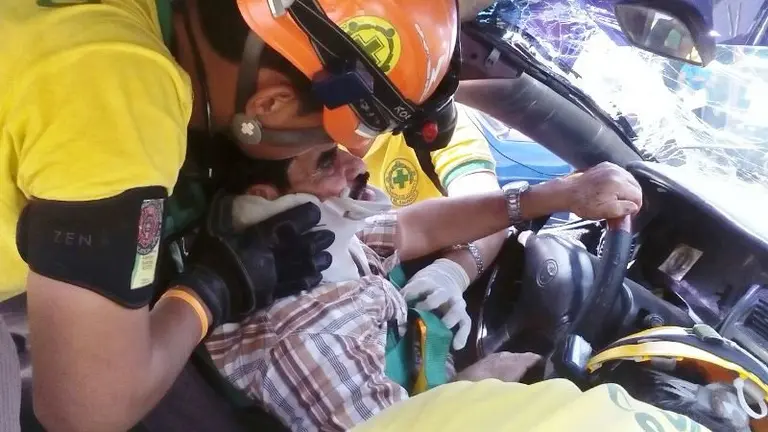 Accidente en calle J. Pablo ll