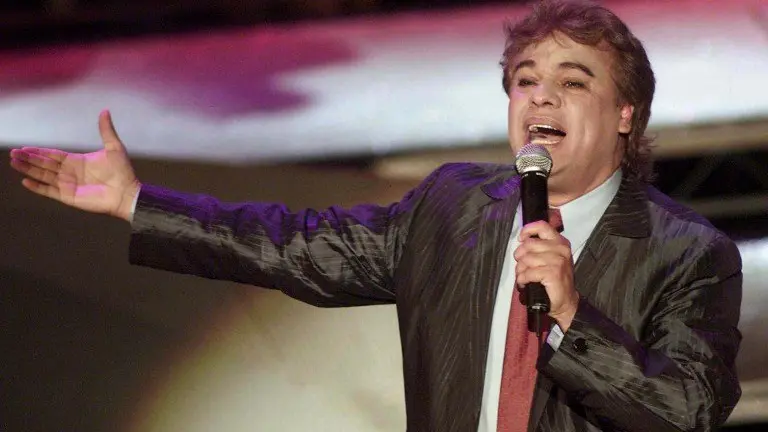 (FILES) This file photo taken on October 17, 2001 shows Mexican singer Juan Gabriel performing at the 3rd Annual Ritmo Latino Music Awards at the Shrine Auditorium in Los Angeles.
Juan Gabriel competes posthumously in the 2016 Latin Grammy Awards for Best Album of the Year and Best Traditional Pop Vocal Album for a production that included recordings with several stars of the continent.  / AFP PHOTO / LUCY NICHOLSON