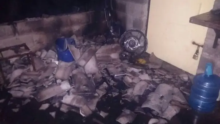 Incendio taller motos1