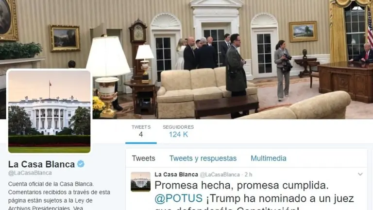 Cuenta de Twitter Casa Blanca