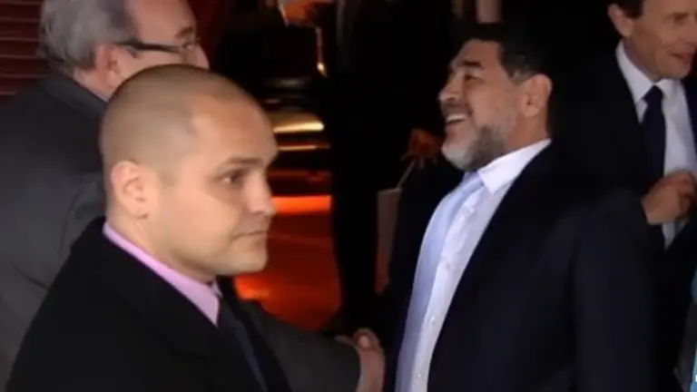 Diego Maradona en su visita a Madrid