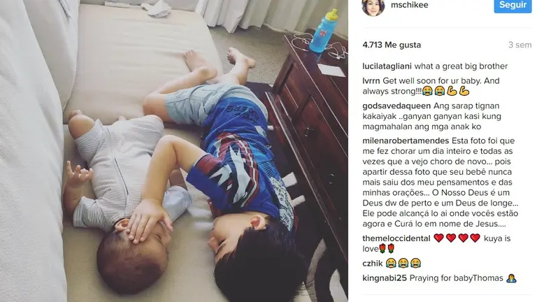 Niño tranquiliza a su hermano con cáncer Foto Instagram