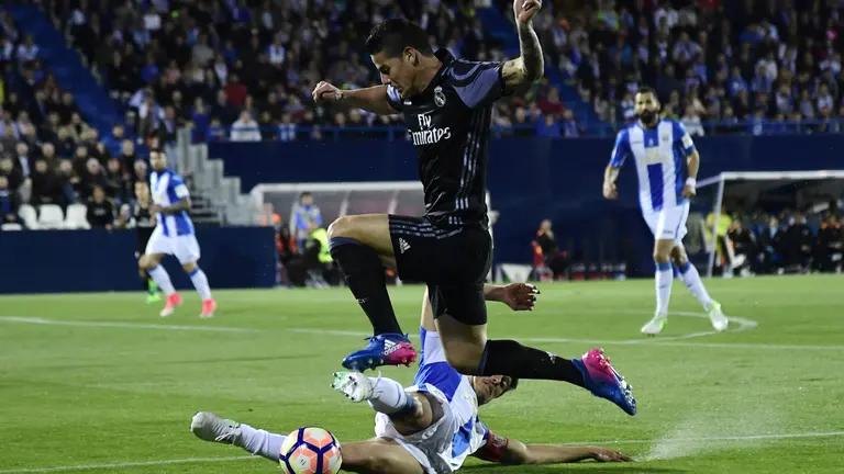 James Rodríguez durante el partido que Real Madrid ganó 4-2 al Leganés