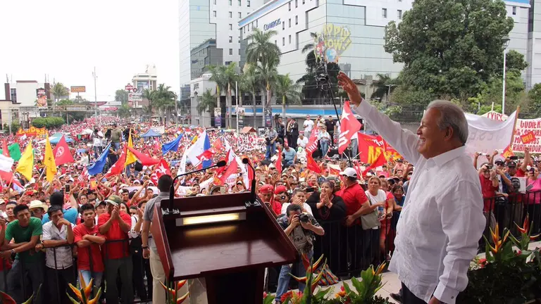 Sánchez Cerén durante la celebración del Día del Trabajo