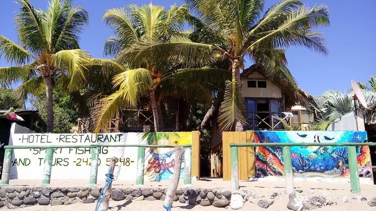 Hotel en Los Cobanos, donde murio un estadounidense