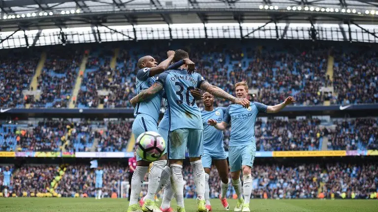 Jugadores del Manchester City celebrando