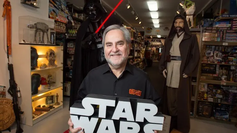 (FILES) This file photo taken on November 24, 2015 shows Steve Sansweet, owner and self-proclaimed CEO of Rancho Obi-Wan, the world's largest private collection of Star Wars memorabilia in Petaluma, California.
Sansweet said on June 5, 2017, a longtime friend had robbed him of more than 100 items, including rare vintage US and foreign carded action figures. Sansweet identified the suspect as Carl Cunningham, a well-known Star Wars collector and R2-D2 builder from Marietta, Georgia. 
 / AFP PHOTO / Josh Edelson