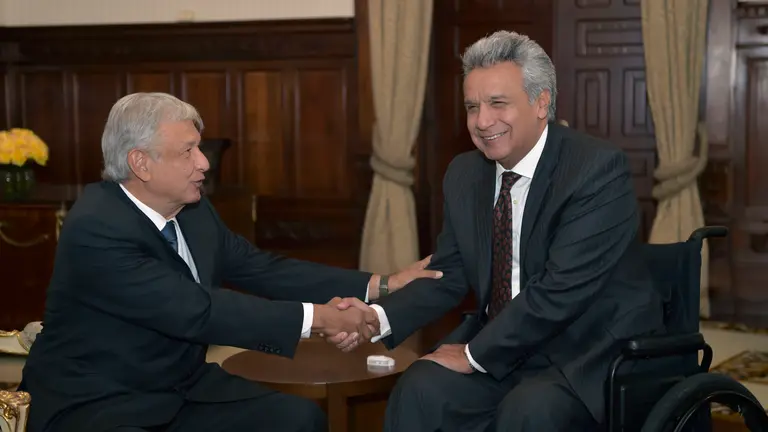 Lenin Moreno con Manuel López Obrador