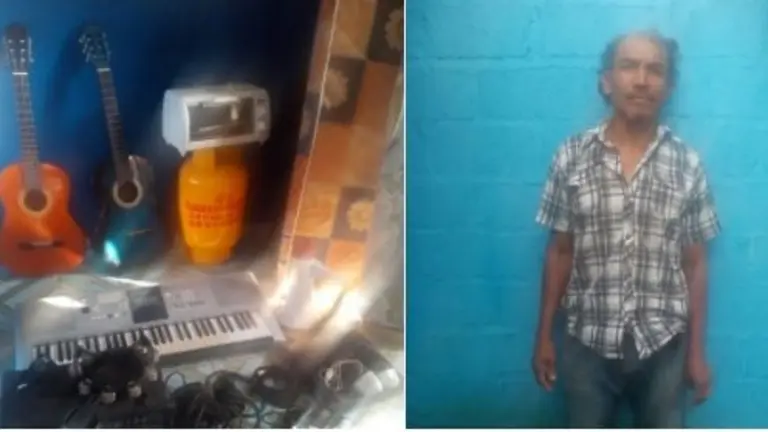 Detenido con instrumentos musicales