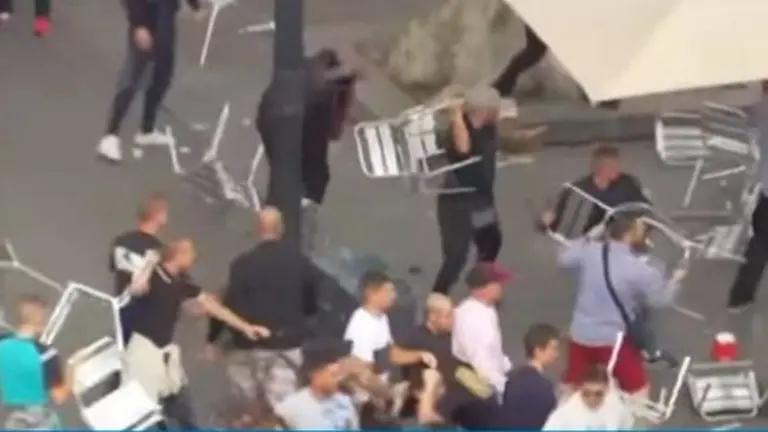 Pleito de aficionados en Barcelona