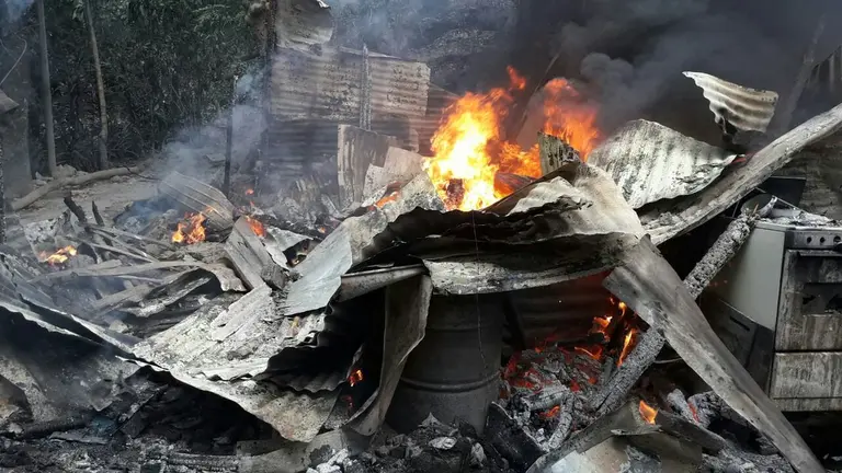 Incendio en vivienda en San Marcos
