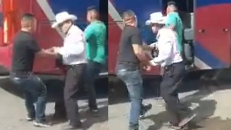 Cobradores peleándose a pasajero 1