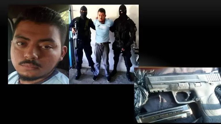 Pandillero con arma de la Policía