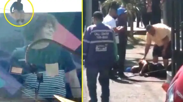 Arte empleado de empresa de publicidad se accidenta en San Miguel