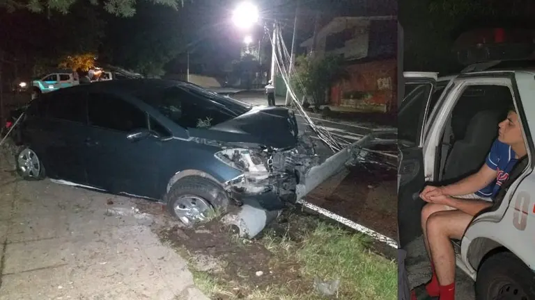 Conductor choca contra poste 2