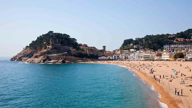 Sand beach in Tossa de Mar. Costa Brava, Spain