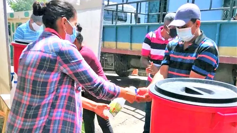 Controles sanitarios en San Esteban Catarina San Vicente Foto tomada de la alcaldía