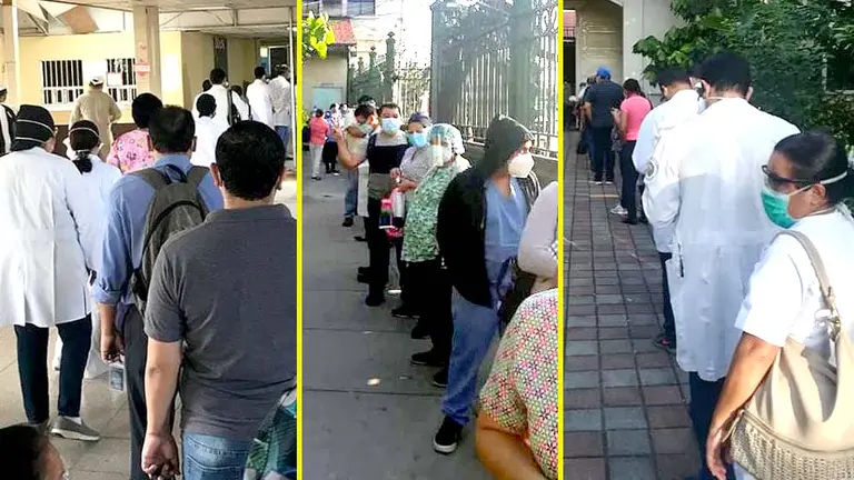 Médicos del Rosales esperan casi una hora para marcar 6 Foto tomada del Sincato de Médicos del Rosales