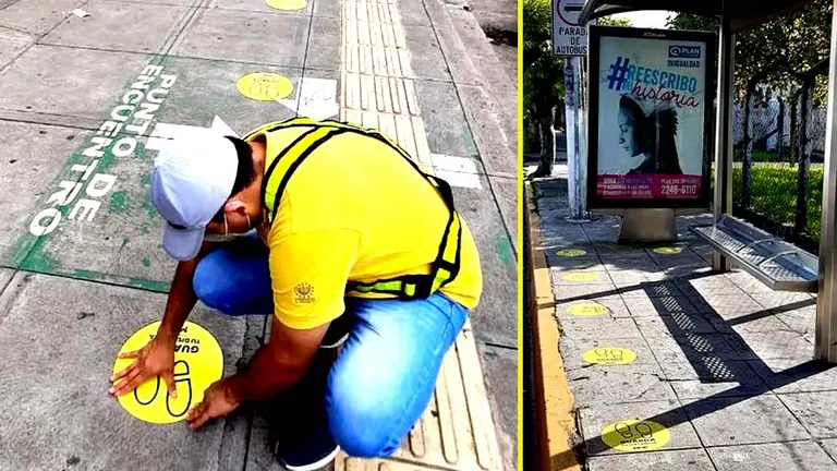Señalización en parada fotos tomadas del MOP 5