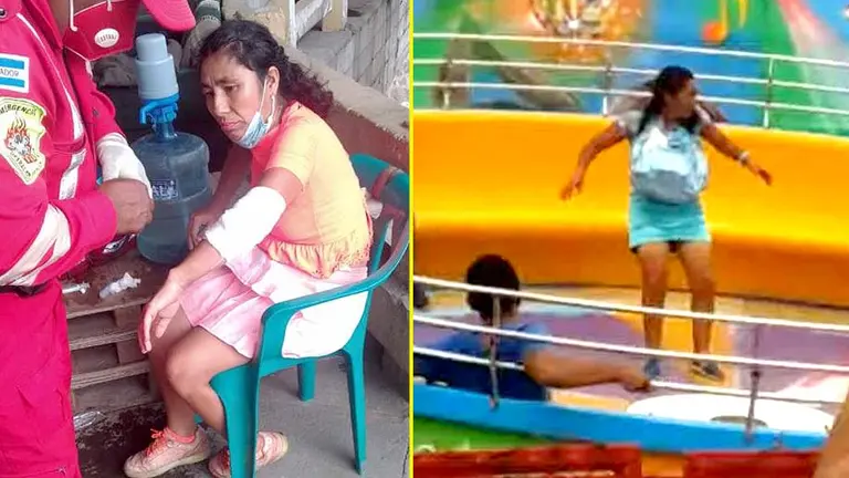 Atropellan a la señora que baila en el Tagada Foto tomada del Cuerpo de Camilleros Voluntarios de El Salvador 3