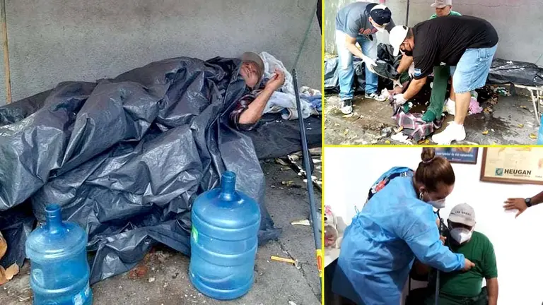 Ayudan a hombre que dormía en las calles Foto Ángeles Urbanos 7