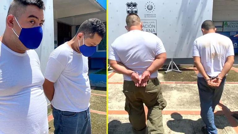 Capturados por hurto en Santa Ana Foto tomada de la PNC 3