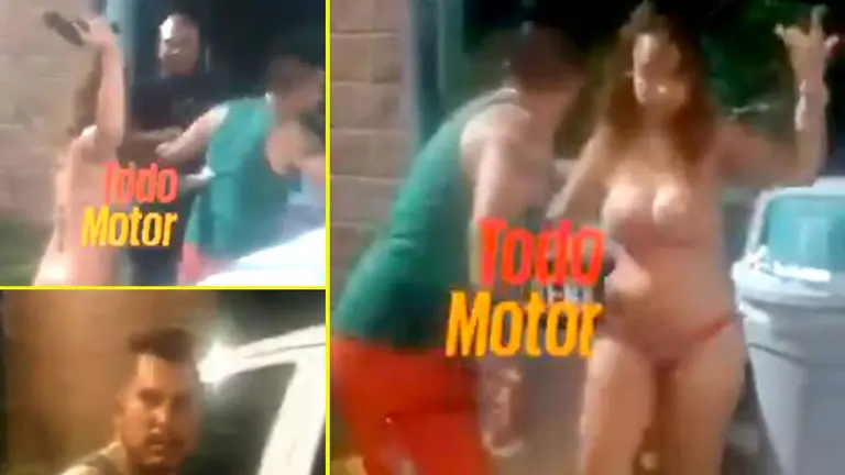Pareja ebria en gasolinera de La Libertad Imágenes tomadas de Toto Motor