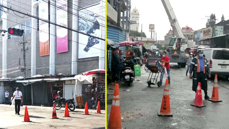 Cierre de la calle Rubén Darío Fotos tomadas de Unidad de Tránsito del CAM 5
