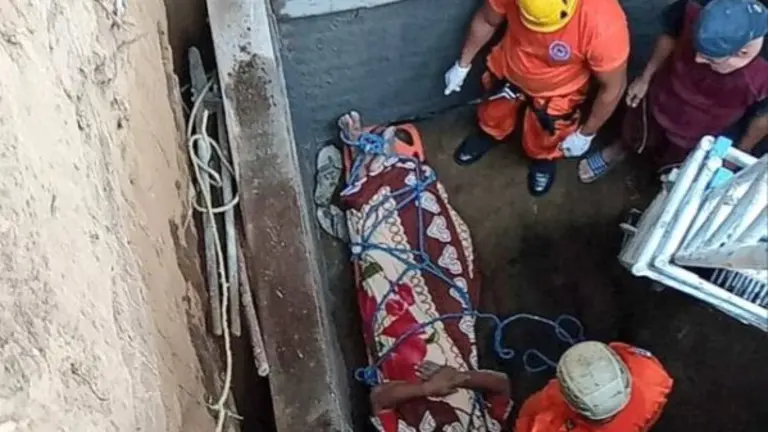 Rescatan a trabajador de la construcción