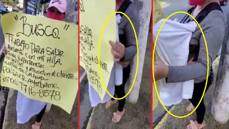 Mujer pidiendo trabajo