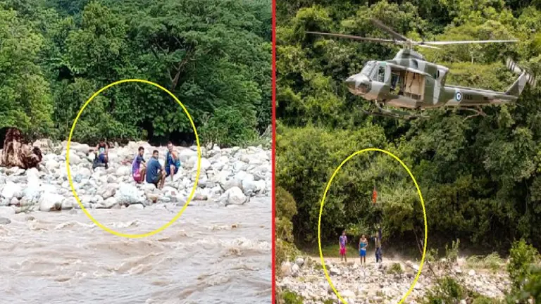 Rescatados en Helicóptero