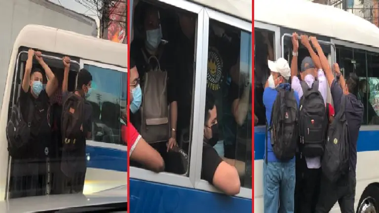 Pasajeros colgados en la 44