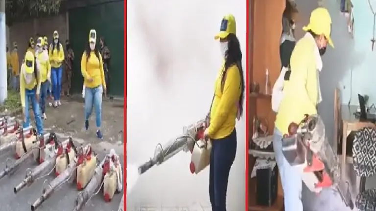 Mujeres fumigando