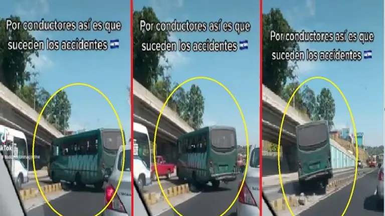 Microbusero se salta separado en el bulevar del Ejército