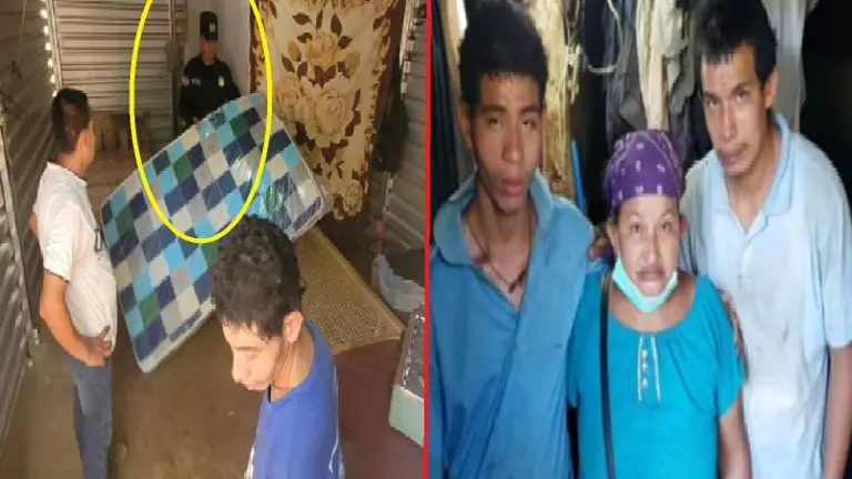 Policía ayudando en Cabañas