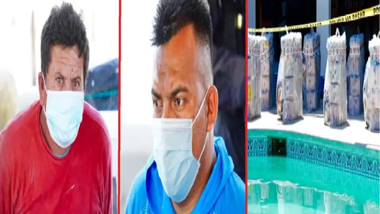 Salvadoreños con droga decomisada en Jucuarán