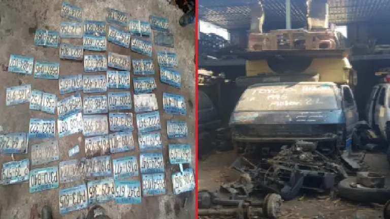 Placas y partes de vehículos