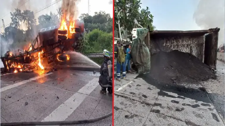 Accidente de camiones en Zaragoza