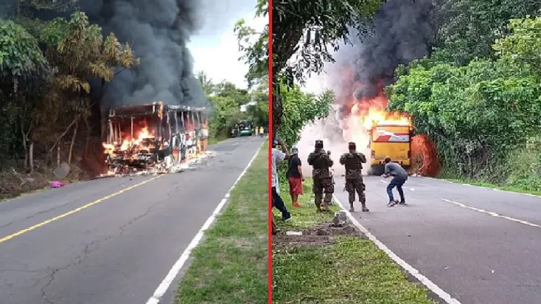 Bus de la 113 quemado