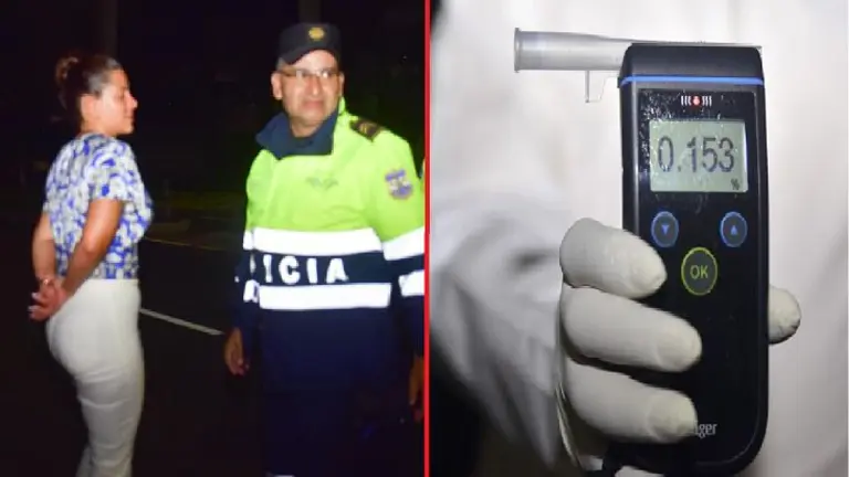 Conductora con 153 grados de alcohol