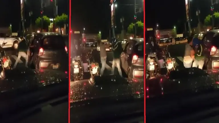 Puñetazos entre motociclista y automovilista