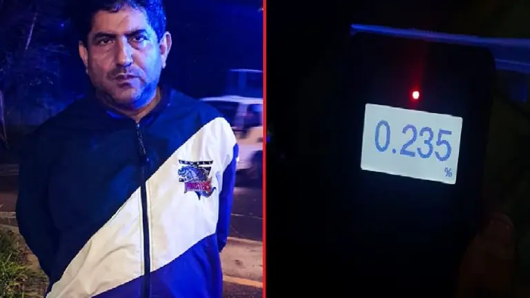 Motociclista con 235 graados de alcohol