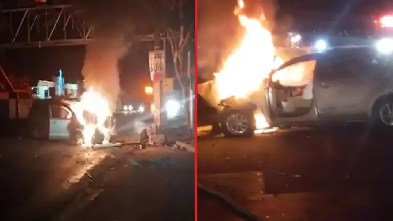 Incendio en vehículo en San Miguel